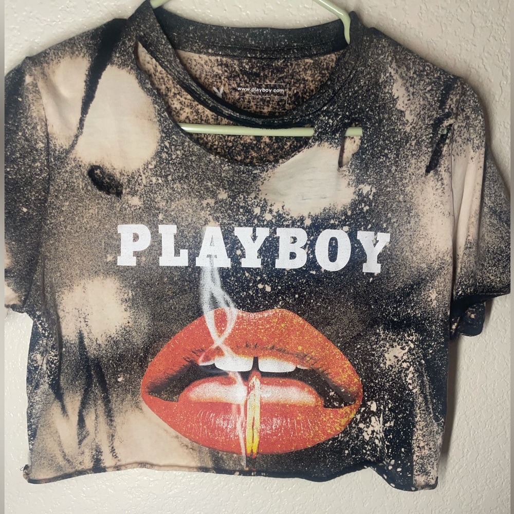 Vintage playboy crop top shirt